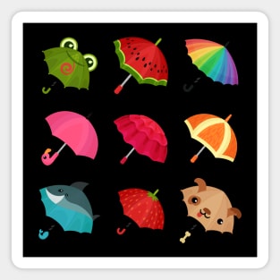 Umbrellas Illustration Magnet